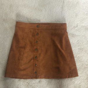Faux Suede Mini Skirt